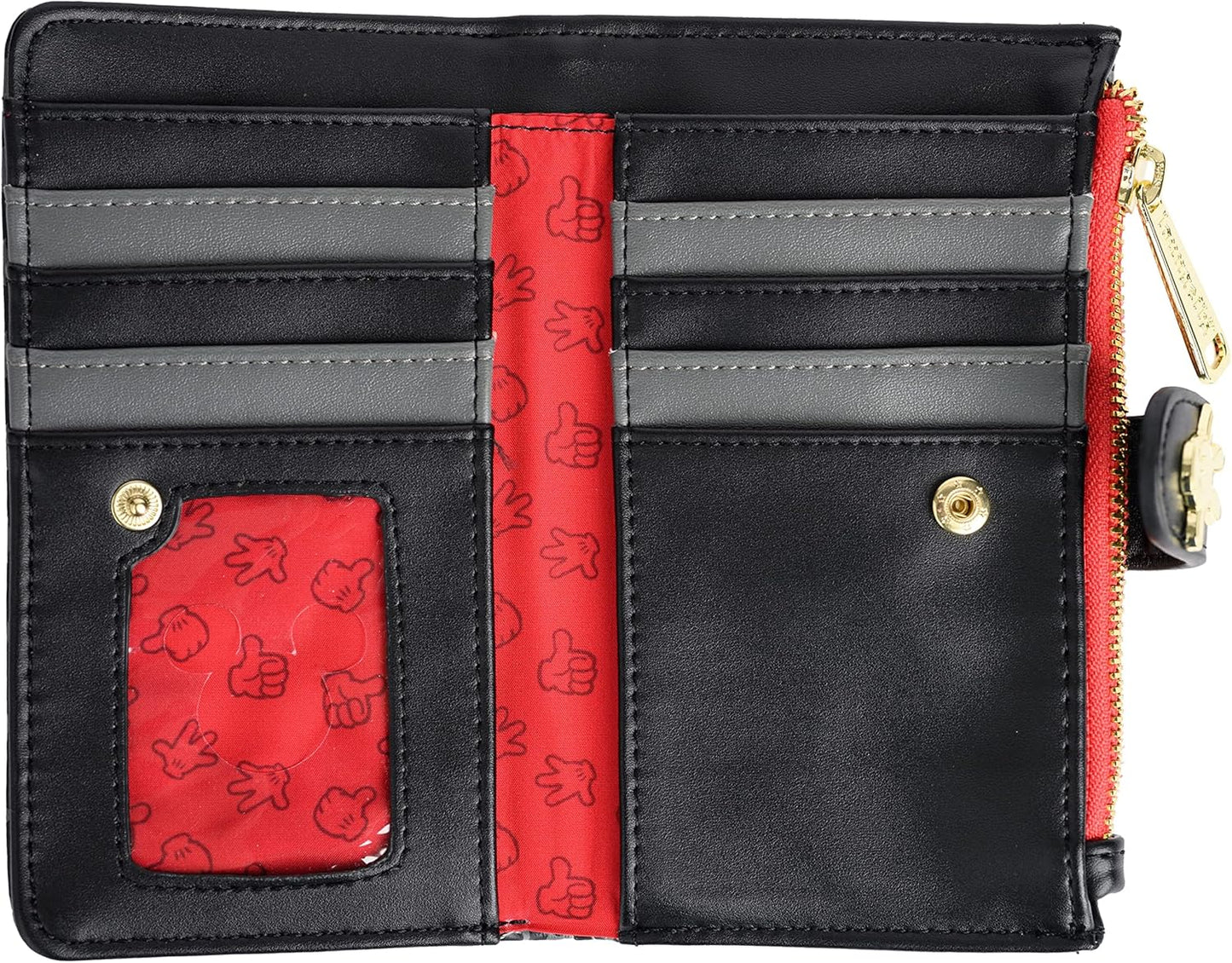 Loungefly Disney Mickey Mouse Faux Leather Wallet Womens Snap Flap Clutch