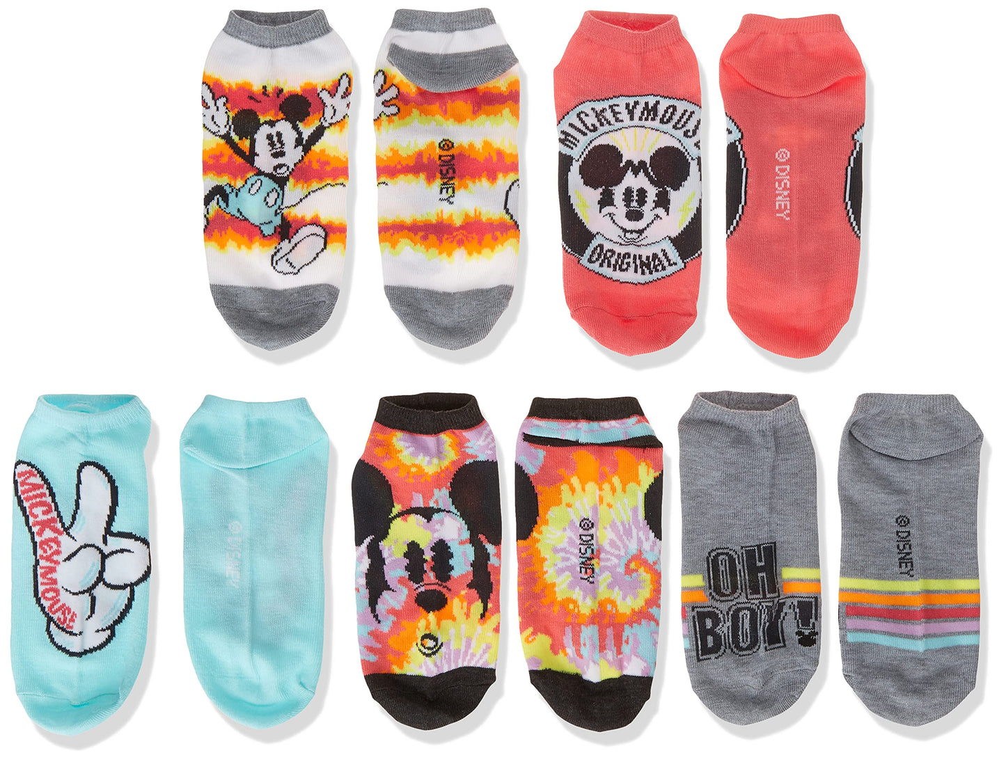 Disney Women's Mickey Mouse 5 Pack No Show Socks