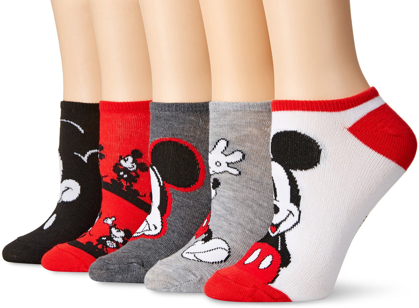 Disney Women's Mickey Mouse 5 Pack No Show Socks