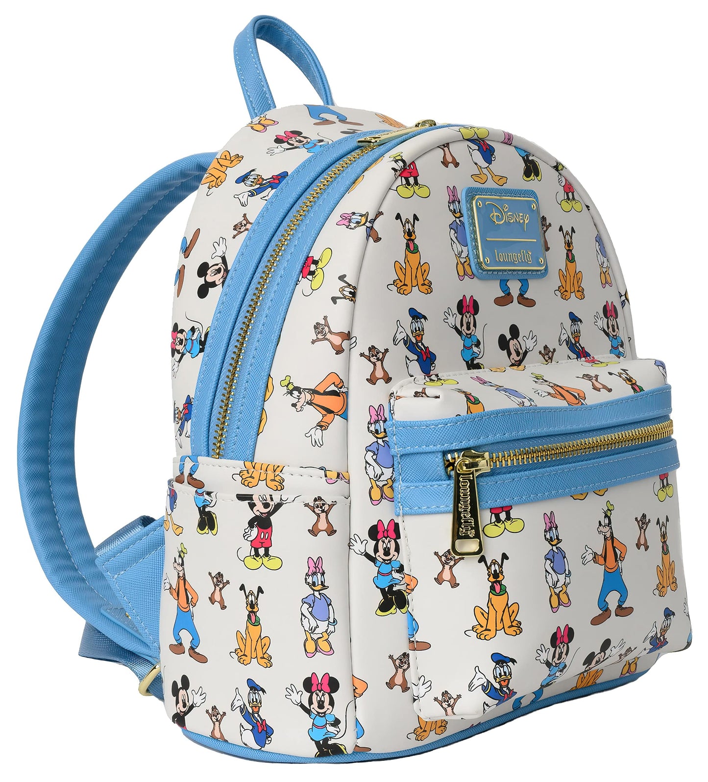 Loungefly Disney Women's Mini Backpack Mickey Minnie Mouse Forward Backward Blue