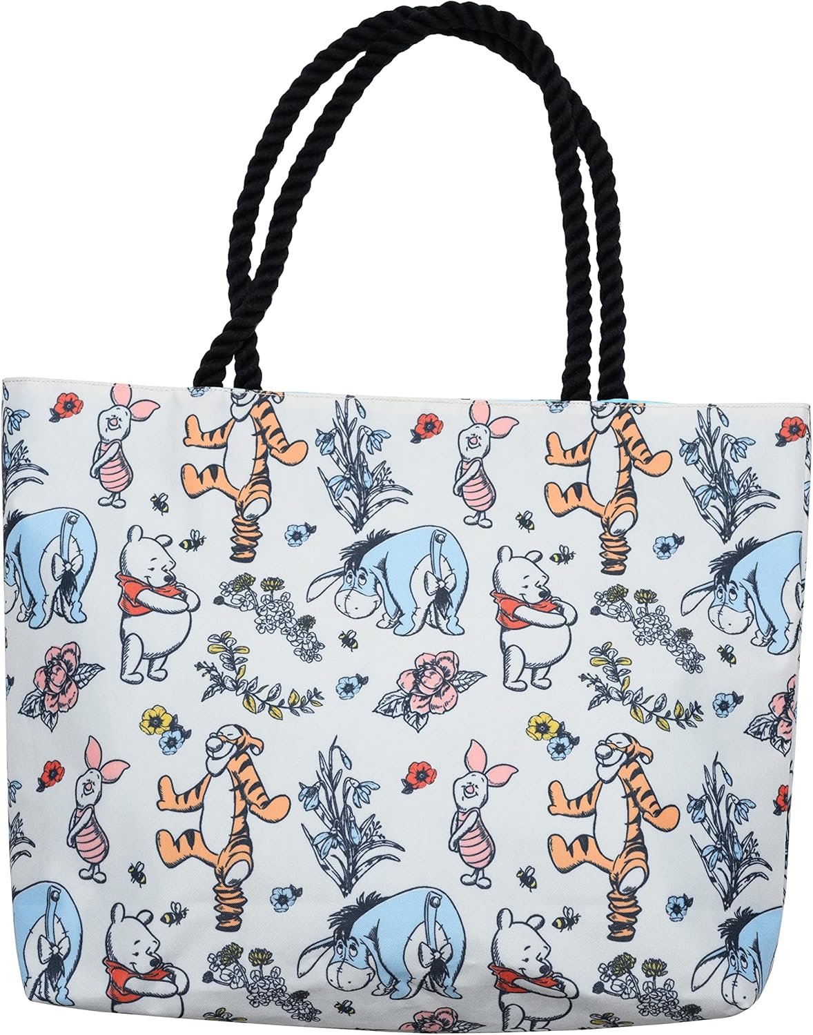 Disney Winnie the Pooh Tote Women Eeyore Piglet Tigger Floral Print Shoulder Bag