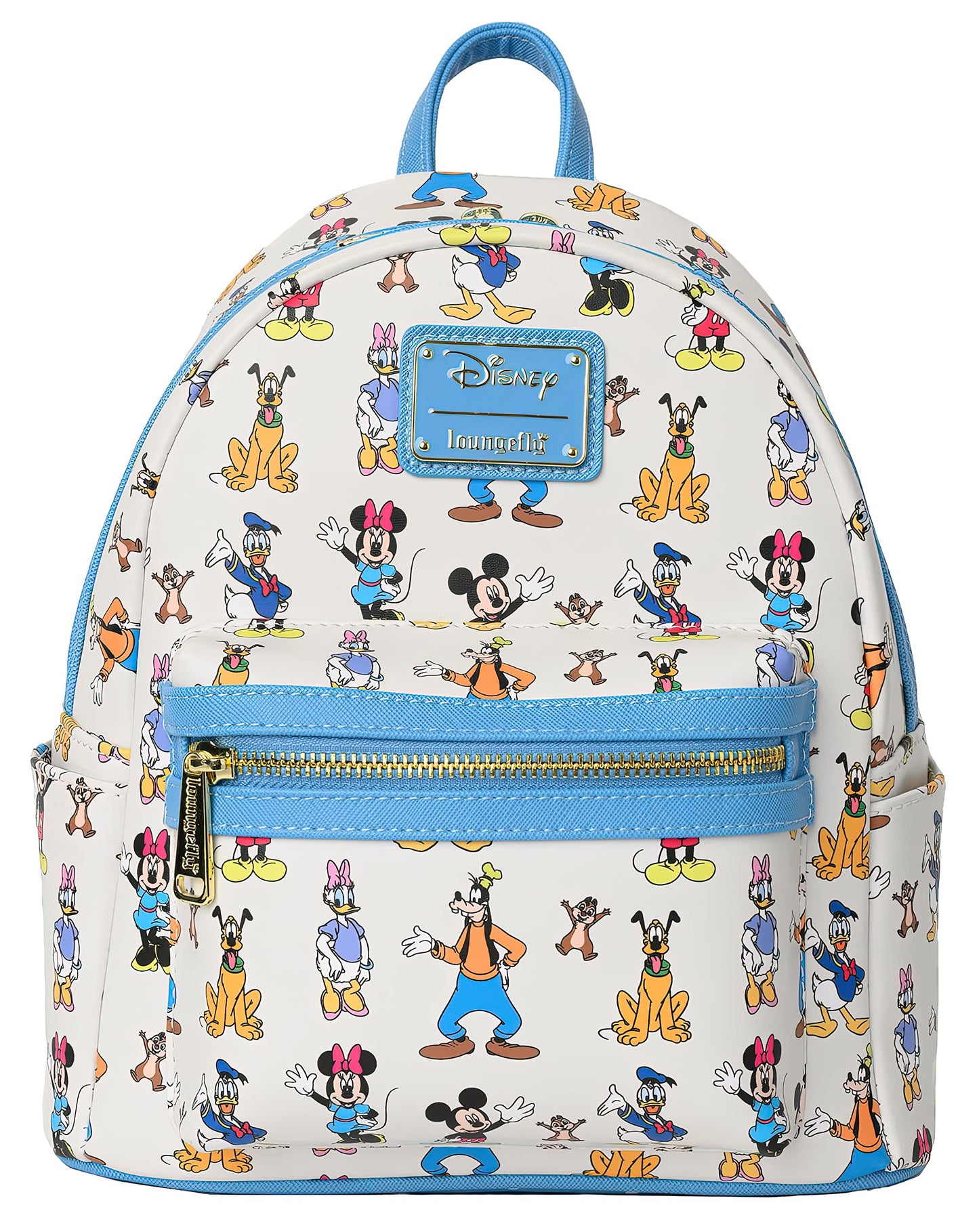 Loungefly Disney Women's Mini Backpack Mickey Minnie Mouse Forward Backward Blue
