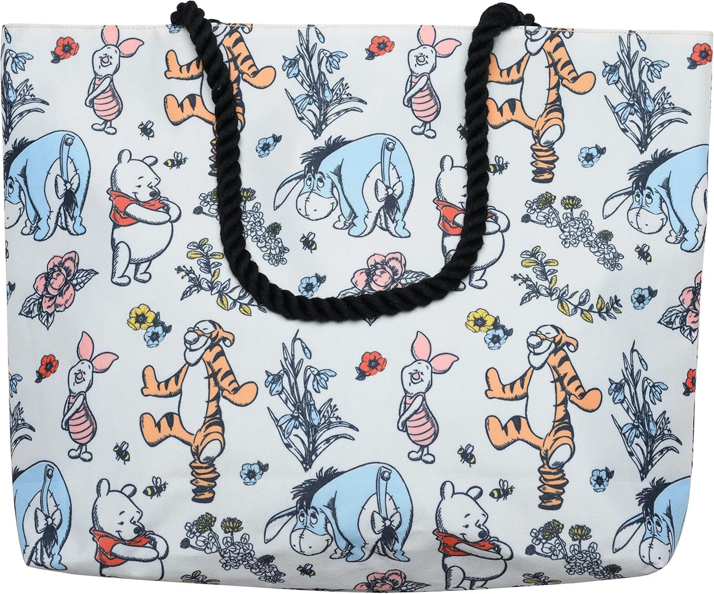 Disney Winnie the Pooh Tote Women Eeyore Piglet Tigger Floral Print Shoulder Bag