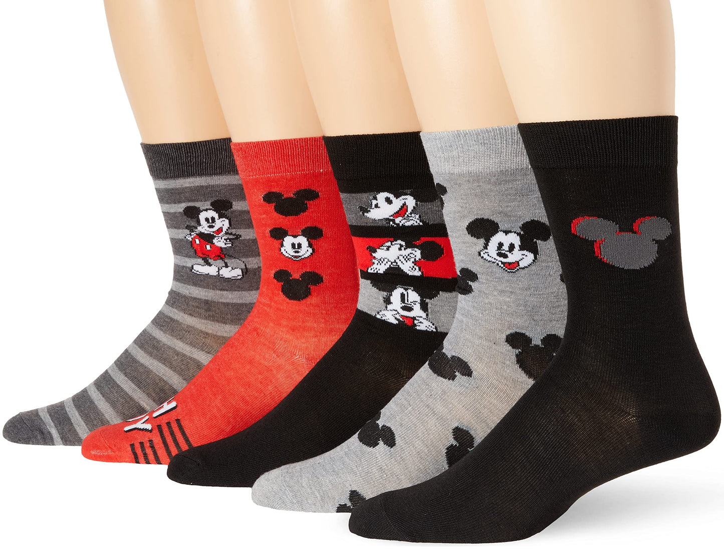 Disney mens Mickey Mouse 5 Pack Crew Socks