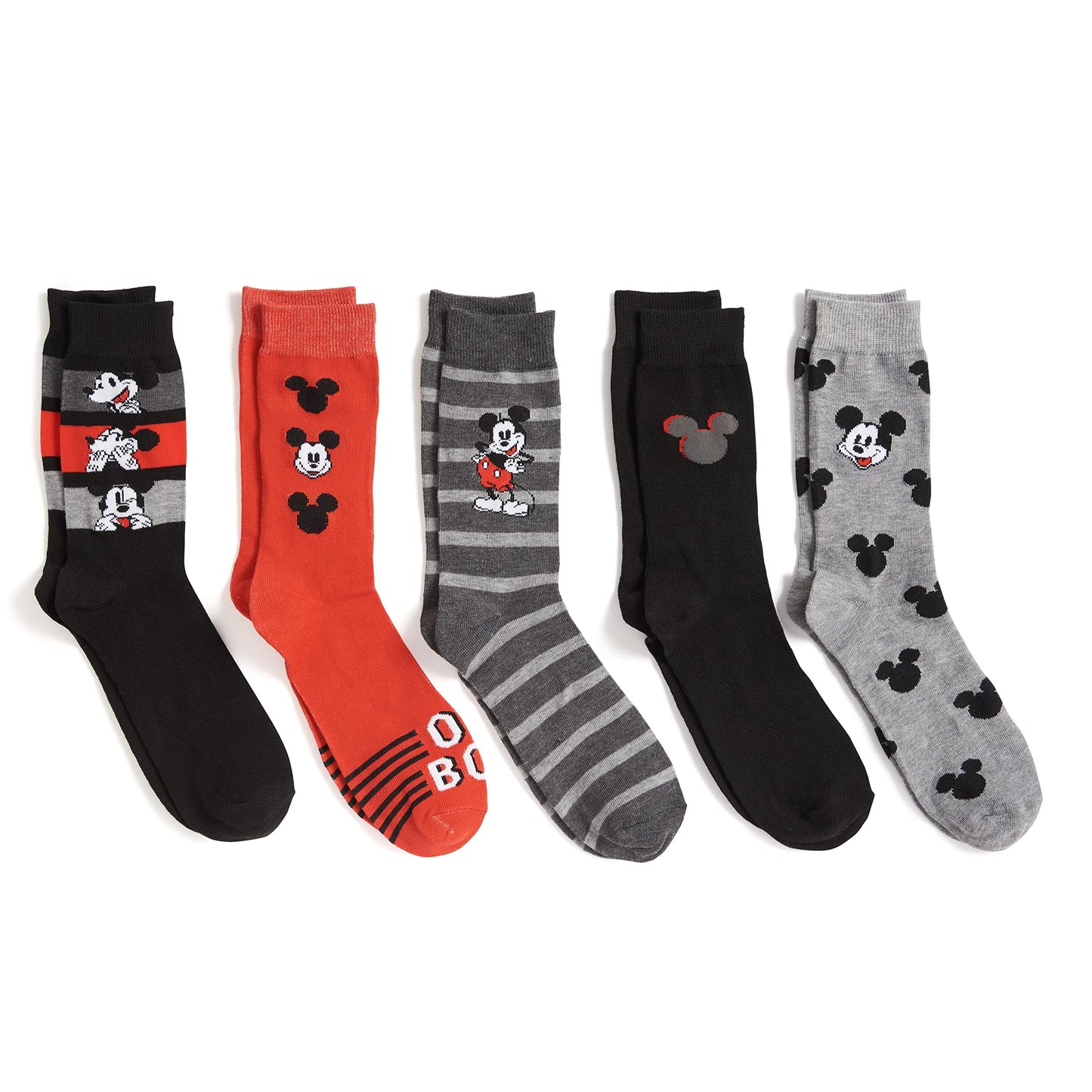 Disney mens Mickey Mouse 5 Pack Crew Socks