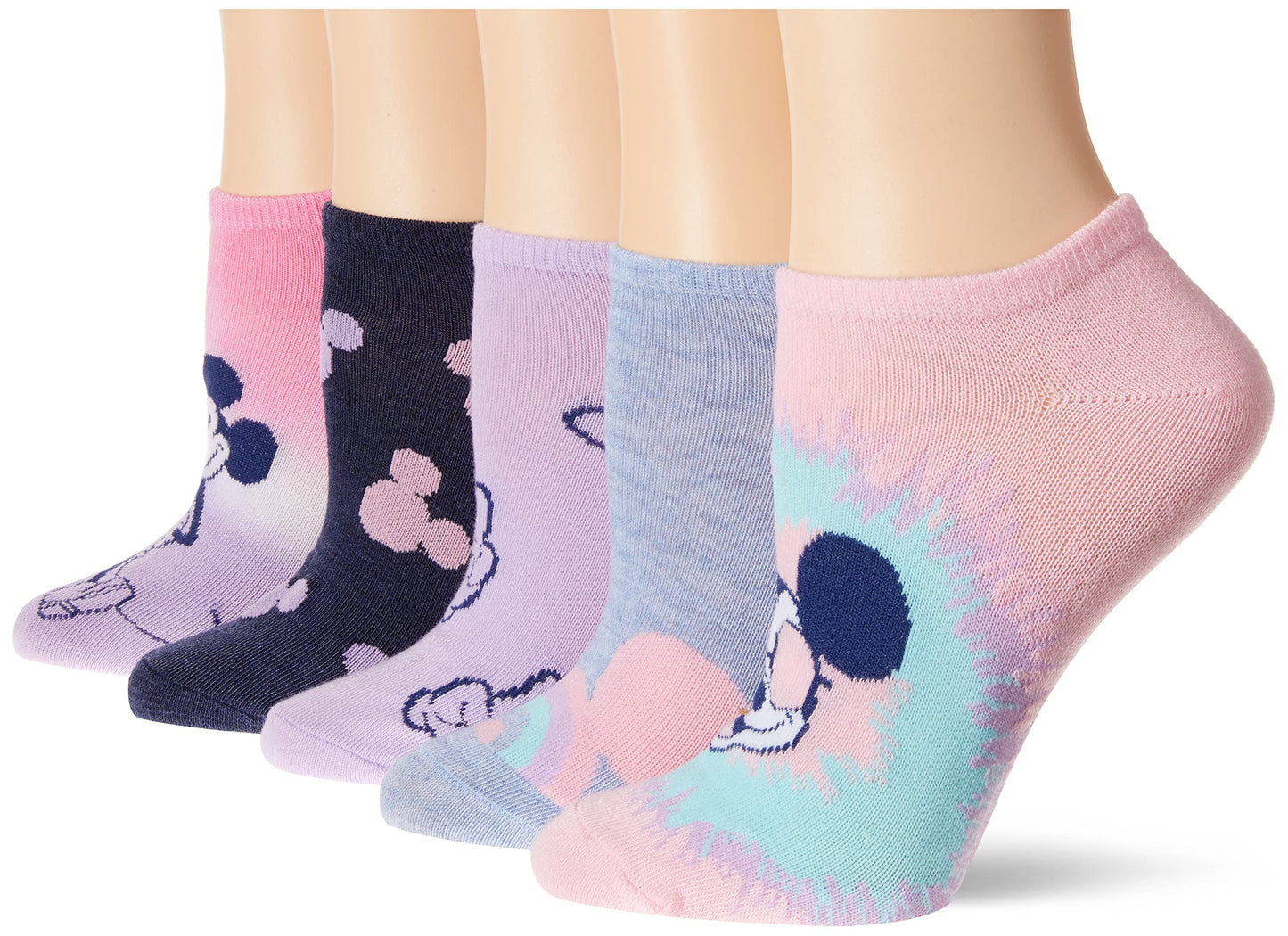 Disney Women's Mickey Mouse 5 Pack No Show Socks