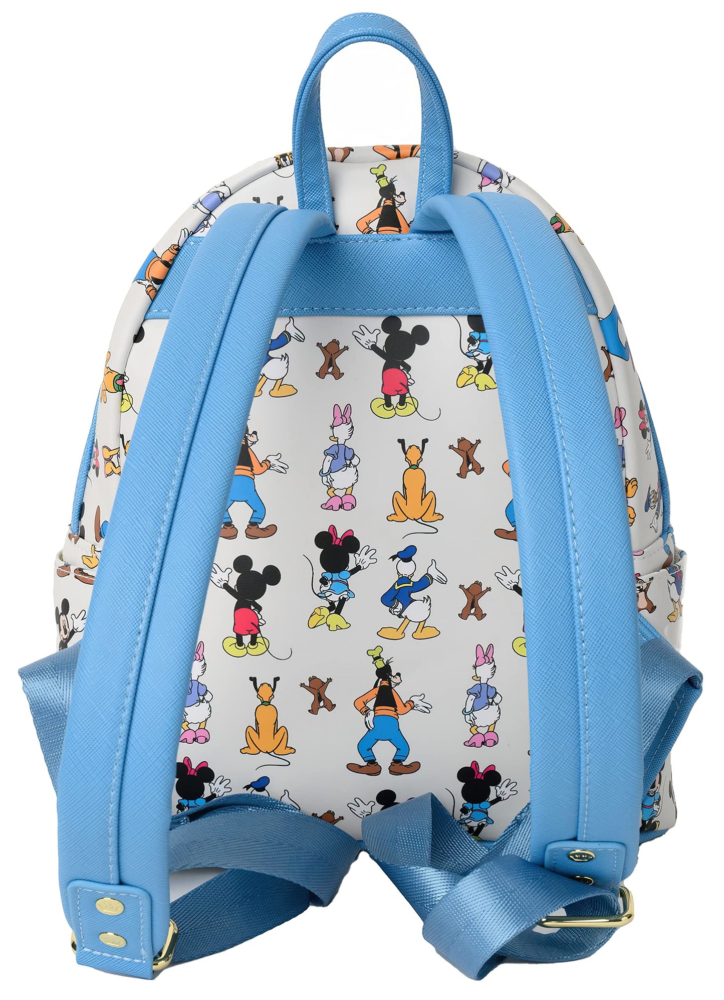 Loungefly Disney Women's Mini Backpack Mickey Minnie Mouse Forward Backward Blue